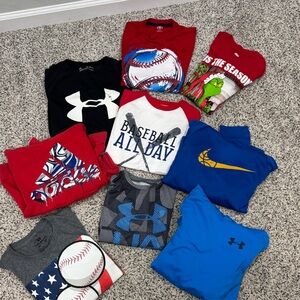 Under Armour and Nike Baseball Boy’s Multicolor Athletic Tee and Hoodie Bundle